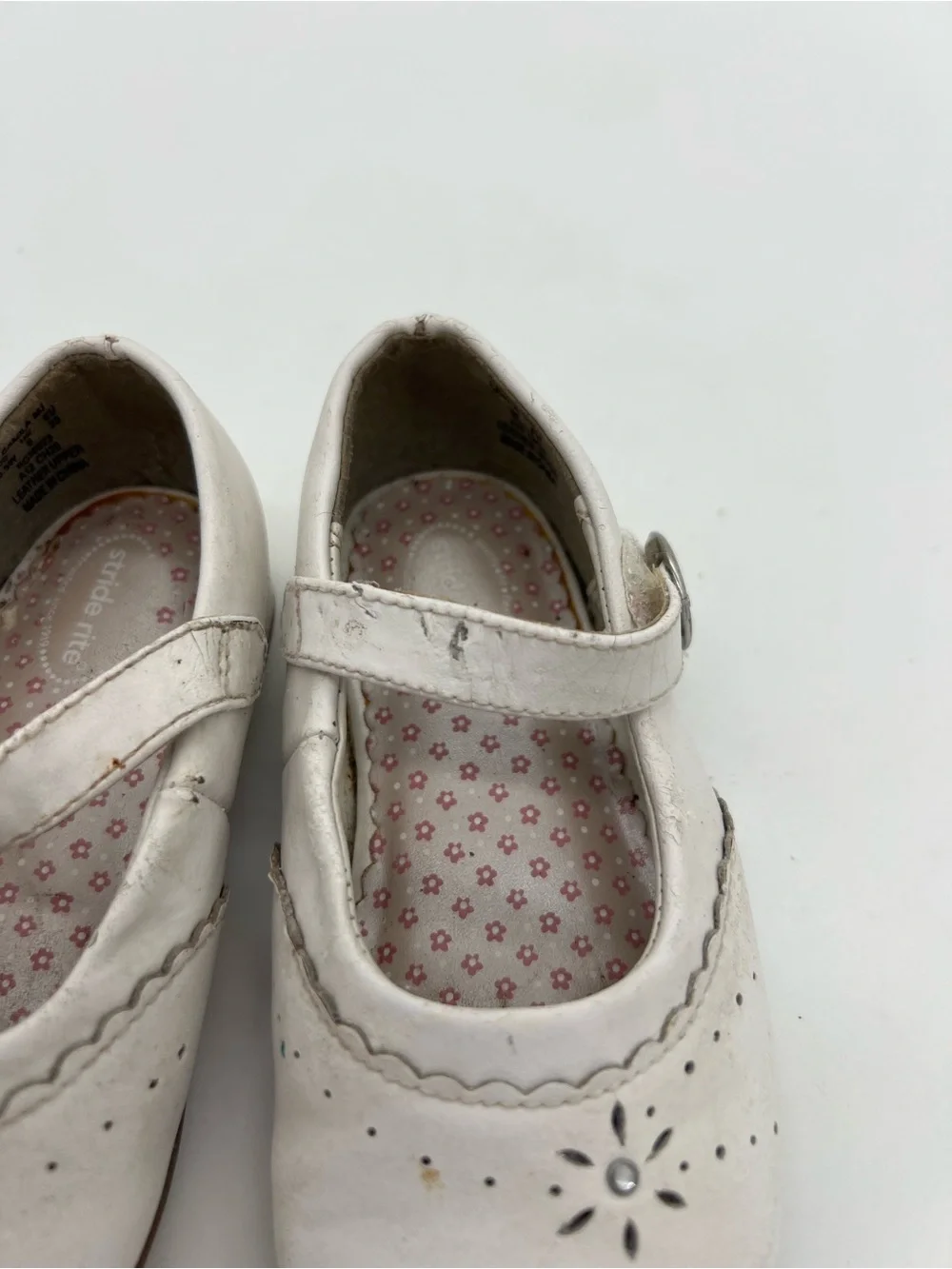 Stride Rite Baby Girls Toddler White Mary Jane Dress Sandals 6.5W
